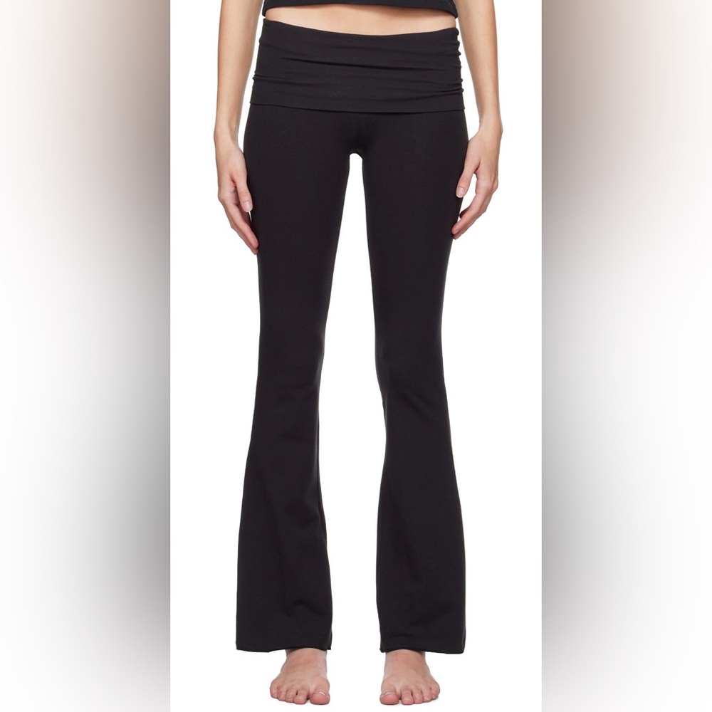 SKIMS - Black Cotton Jersey Foldover Lounge Pants